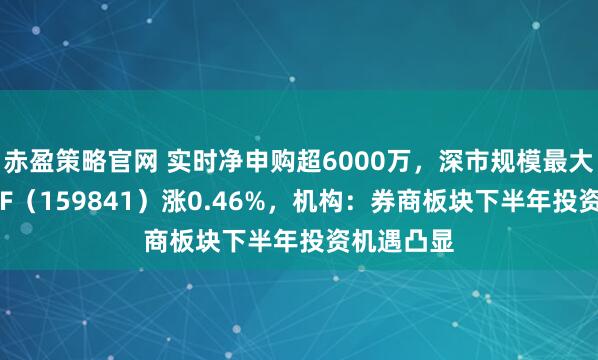 赤盈策略官网 实时净申购超6000万，深市规模最大的证券ETF（159841）涨0.46%，机构：券商板块下半年投资机遇凸显